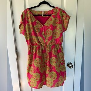 Hello Miss Pink and‎ Green Dress L